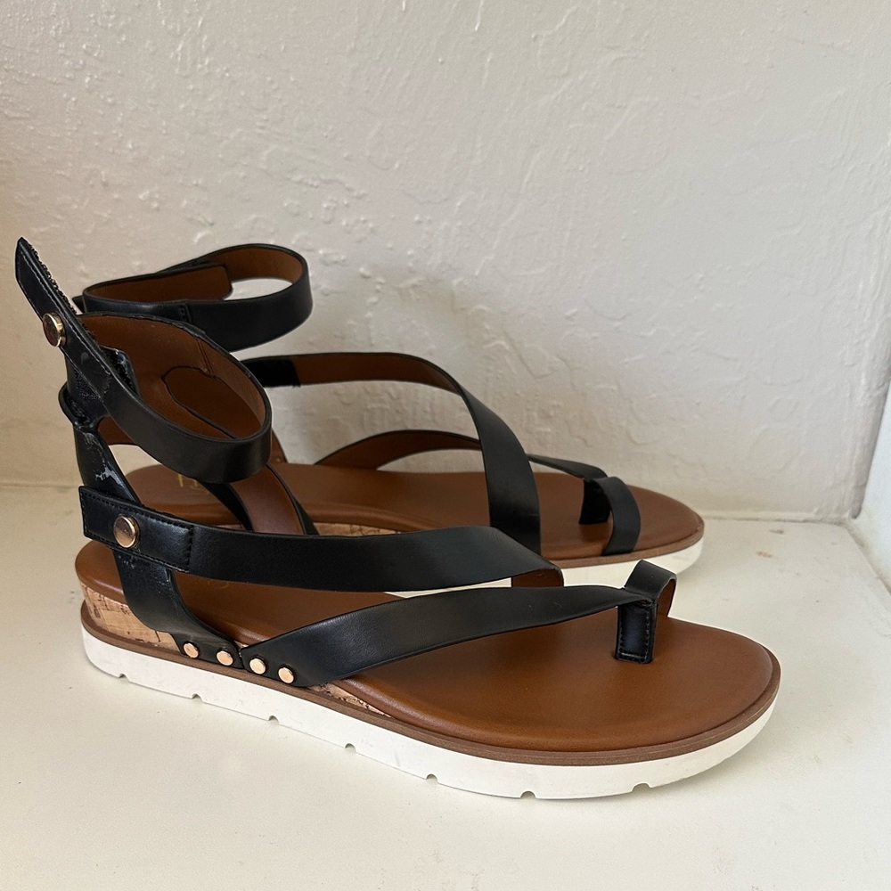 Franco Sarto Black Strappy Sandals